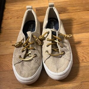 Gold slip on sperrys size 6.5